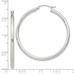 QE4388SP Sterling Silver 2.5mm Round Hoop Earrings