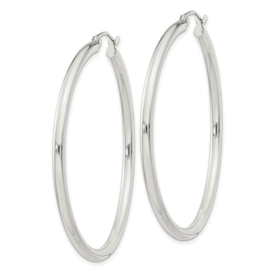 QE4389SP Sterling Silver 2.5mm Round Hoop Earrings