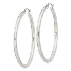 QE4389SP Sterling Silver 2.5mm Round Hoop Earrings