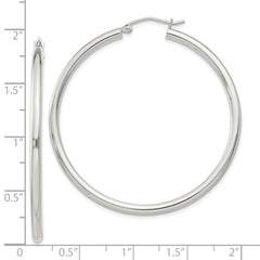 QE4389SP Sterling Silver 2.5mm Round Hoop Earrings