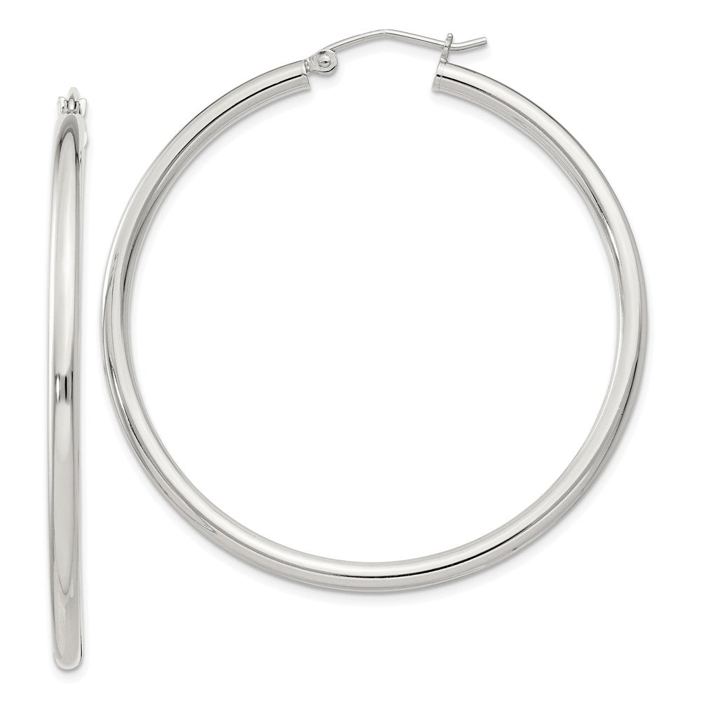 QE4389SP Sterling Silver 2.5mm Round Hoop Earrings