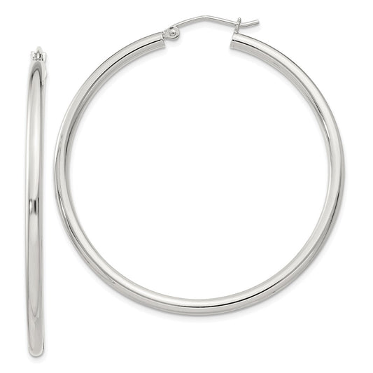 QE4389SP Sterling Silver 2.5mm Round Hoop Earrings