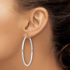 QE4390SP Sterling Silver 2.5mm Round Hoop Earrings