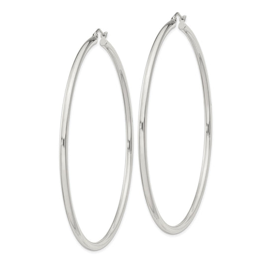 QE4394SP Sterling Silver 2.5mm Round Hoop Earrings