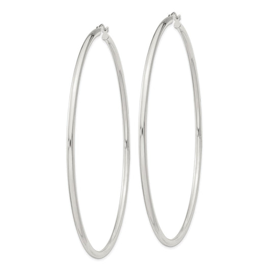 QE4395SP Sterling Silver 2.5mm Round Hoop Earrings