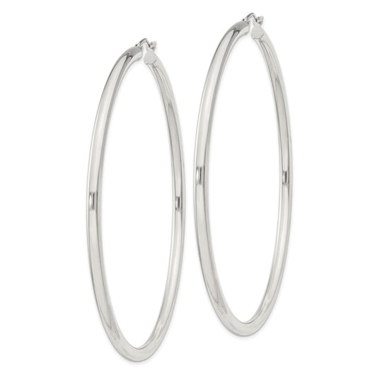 QE4400SP Sterling Silver 3mm Round Hoop Earrings