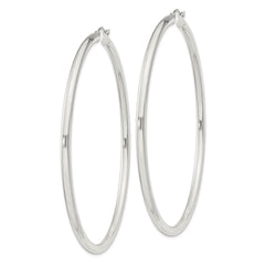 QE4400SP Sterling Silver 3mm Round Hoop Earrings