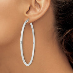 QE4400SP Sterling Silver 3mm Round Hoop Earrings