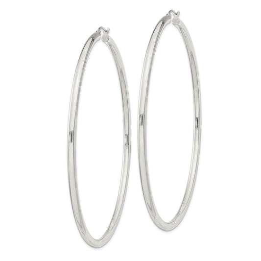 QE4401SP Sterling Silver 3mm Round Hoop Earrings