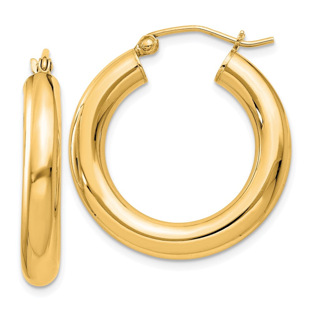 QE4402GP Sterling Silver Flash Gold-plated 4mm Round Hoop Earrings