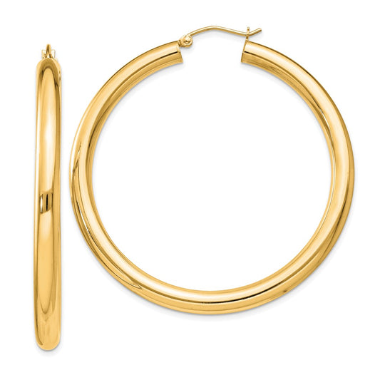 QE4403GP Sterling Silver Flash Gold-plated 4mm Round Hoop Earrings