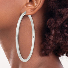QE4407SP Sterling Silver 4mm Round Hoop Earrings