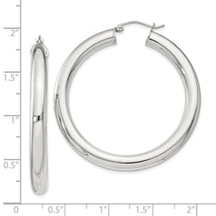 QE4409SP Sterling Silver 5mm Round Hoop Earrings