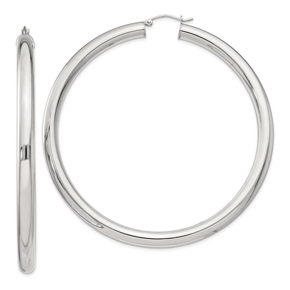 QE4412SP Sterling Silver 5mm Round Hoop Earrings