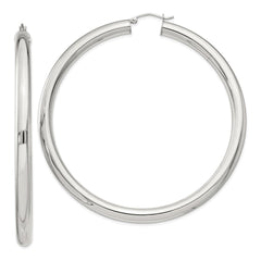QE4412SP Sterling Silver 5mm Round Hoop Earrings