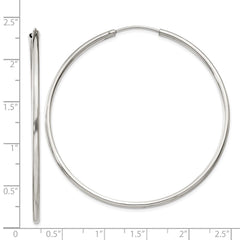 QE4642 Sterling Silver 2x55mm Endless Hoop Earrings
