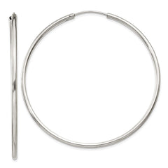 QE4642 Sterling Silver 2x55mm Endless Hoop Earrings