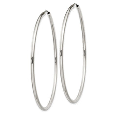 QE4643 Sterling Silver 2x60mm Endless Hoop Earrings