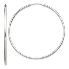 QE4643 Sterling Silver 2x60mm Endless Hoop Earrings