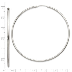 QE4644 Sterling Silver 2x70mm Endless Hoop Earrings