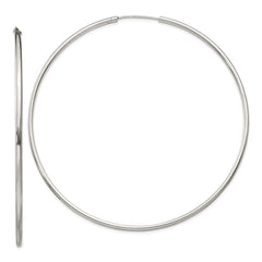 QE4645 Sterling Silver 2x80mm Endless Hoop Earrings