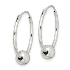 QE4664 Sterling Silver Bead Endless Hoop Earrings