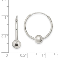 QE4664 Sterling Silver Bead Endless Hoop Earrings