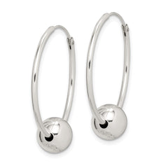 QE4665 Sterling Silver Bead Endless Hoop Earrings