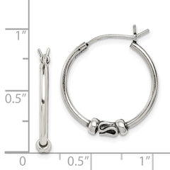 QE4745 Sterling Silver Antiqued Hoop Earrings