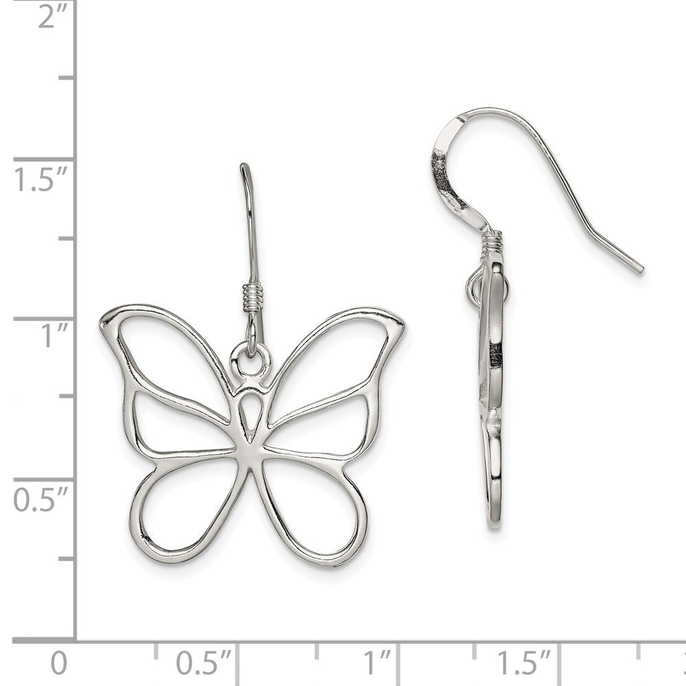 QE4753 Sterling Silver Butterfly Earrings