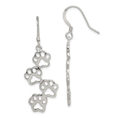 QE4889 Sterling Silver Paw Prints Earrings
