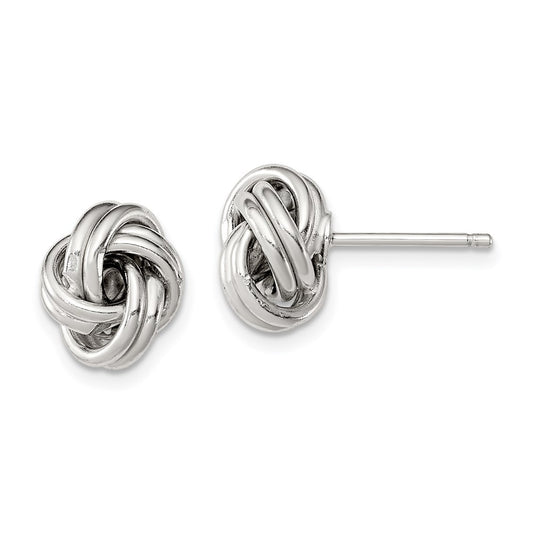 QE4891 Sterling Silver Rhodium-plated Love Knot Earrings