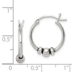 QE5375 Sterling Silver Antiqued Hoop Earrings