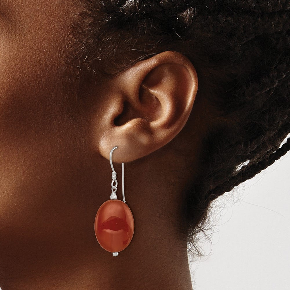 QE5908 Sterling Silver Carnelian Earrings