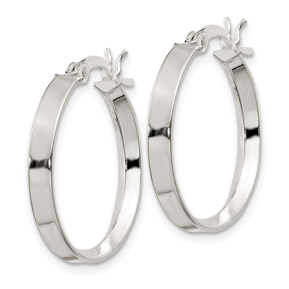 QE6490 Sterling Silver 2.75x20mm Hoop Earrings