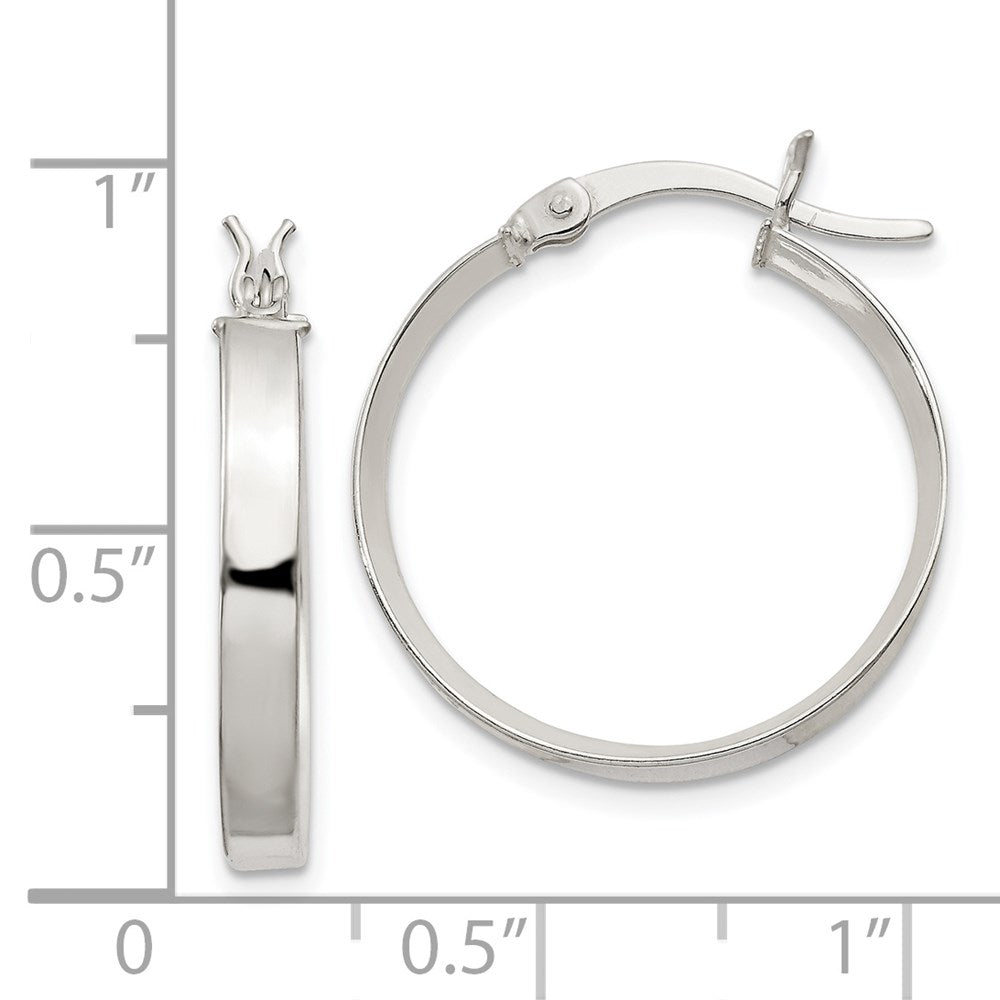 QE6490 Sterling Silver 2.75x20mm Hoop Earrings