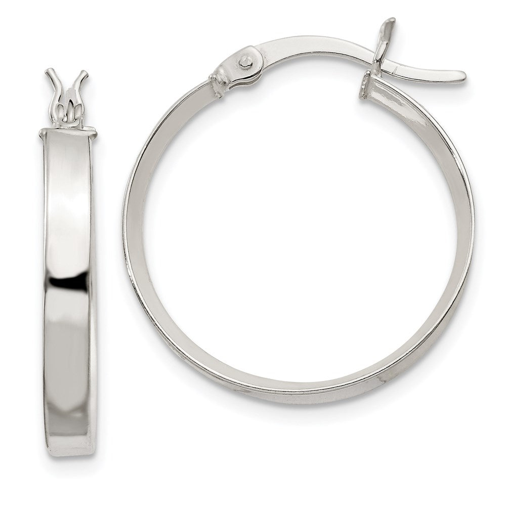 QE6490 Sterling Silver 2.75x20mm Hoop Earrings