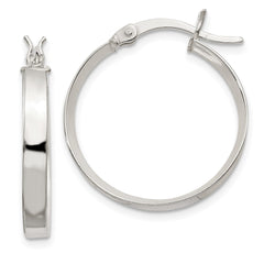 QE6490 Sterling Silver 2.75x20mm Hoop Earrings