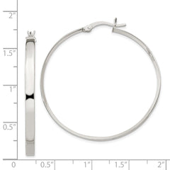 QE6491 Sterling Silver 2.75x40mm Hoop Earrings