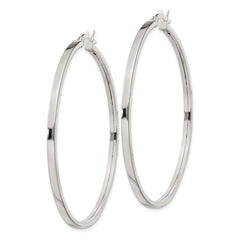 QE6493 Sterling Silver 2.5x50mm Polished Hoop Earrings