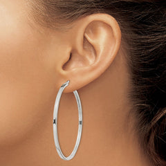 QE6493 Sterling Silver 2.5x50mm Polished Hoop Earrings