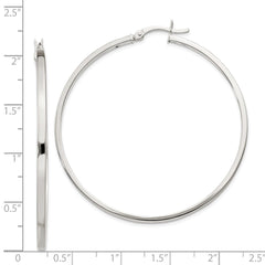 QE6493 Sterling Silver 2.5x50mm Polished Hoop Earrings