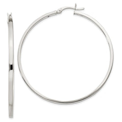 QE6493 Sterling Silver 2.5x50mm Polished Hoop Earrings