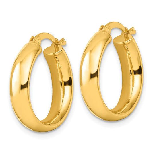 QE6507GP Sterling Silver Gold-tone Polished Hoop Earrings