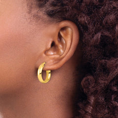 QE6507GP Sterling Silver Gold-tone Polished Hoop Earrings