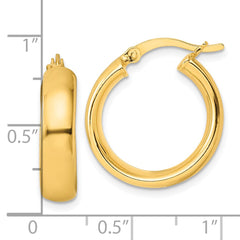 QE6507GP Sterling Silver Gold-tone Polished Hoop Earrings