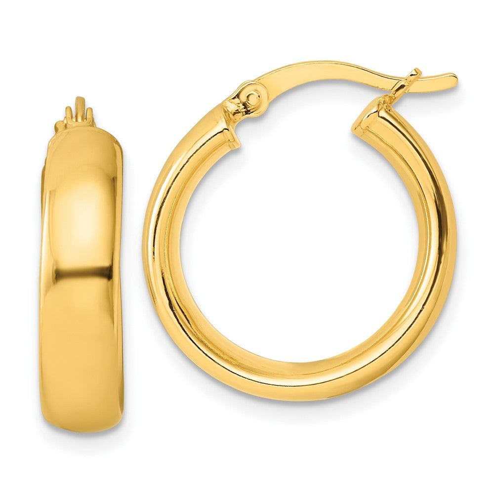 QE6507GP Sterling Silver Gold-tone Polished Hoop Earrings