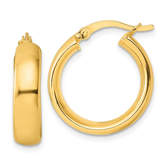 QE6507GP Sterling Silver Gold-tone Polished Hoop Earrings