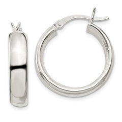 QE6507 Sterling Silver 4.75x20mm Hoop Earrings