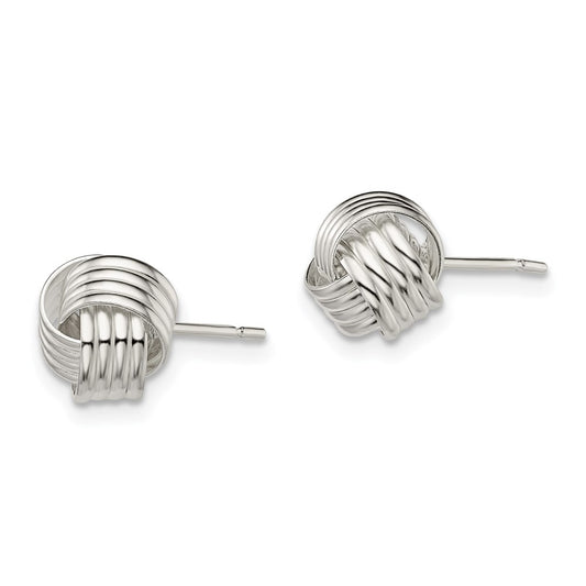QE6837 Sterling Silver Love Knot Earrings